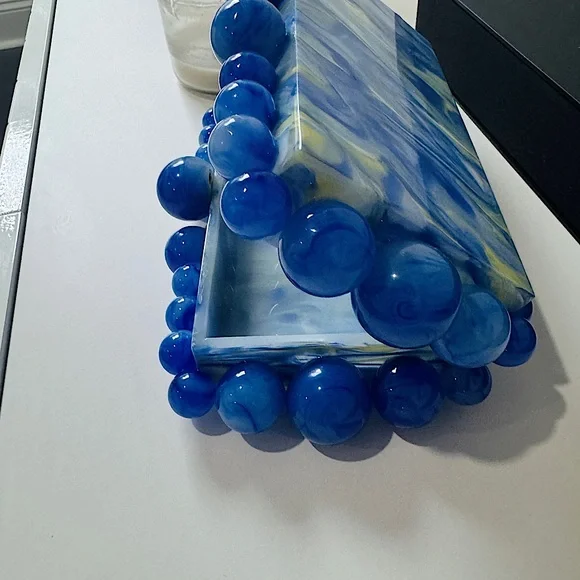 Cult Gaia EOS Beaded Acrylic Clutch Bag (Blue) - Picture 5 of 8